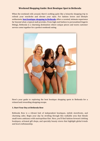 Weekend Shopping Guide Best Boutique Spot in Bethesda Maryland