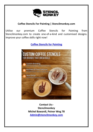 Coffee Stencils For Painting | Stencilmonkey.com