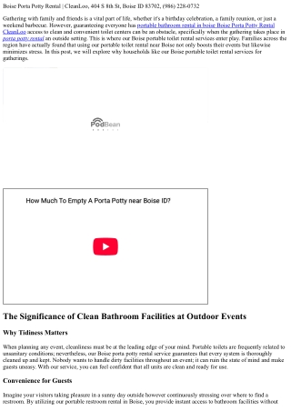 Why Households Love Our Boise Portable Toilet Rental Solutions for Gatherings