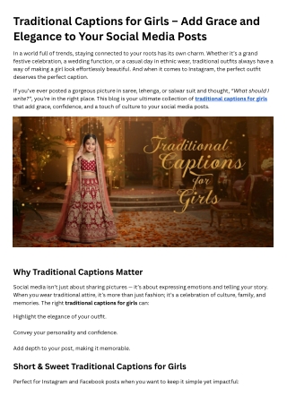 Traditional Captions for Girls