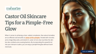 Castor Oil Skincare Tips for a Pimple-Free Glow