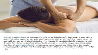 Relaxing Massage Gift Certificates