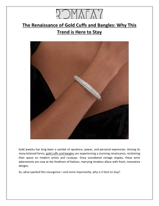 The Renaissance of Gold Cuffs and Bangles Why This Trend is Here to Stay