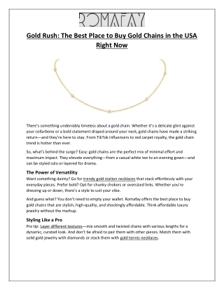 Gold Rush The Best Place to Buy Gold Chains in the USA Right Now