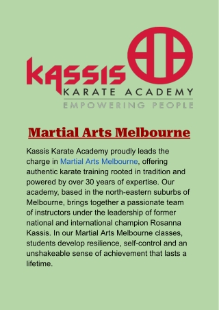 Martial Arts Melbourne: Expert Training and Programs for All Ages