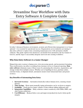 streamline your workflow with data entry software a complete guide