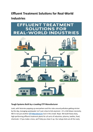 Effluent Treatment Solutions for Real