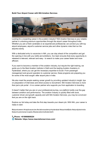 Build Your Airport Career _ NIA Aviation Services