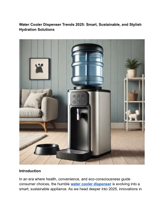 Water Cooler Dispenser Trends 2025_ Smart, Sustainable, and Stylish Hydration Solutions