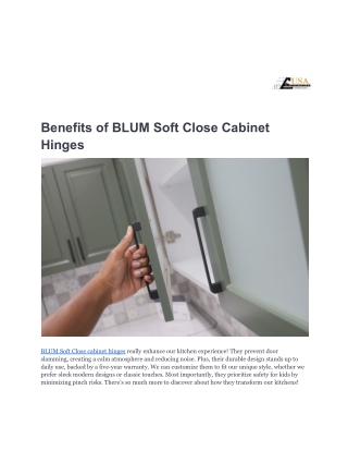 Benefits of BLUM Soft Close Cabinet Hinges