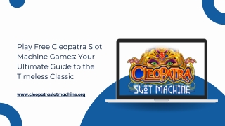 Play Free Cleopatra Slot Machine Games Your Ultimate Guide to the Timeless Classic