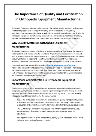 Leading Orthopedic Equipment Manufacturers | Quality Medical Solutions