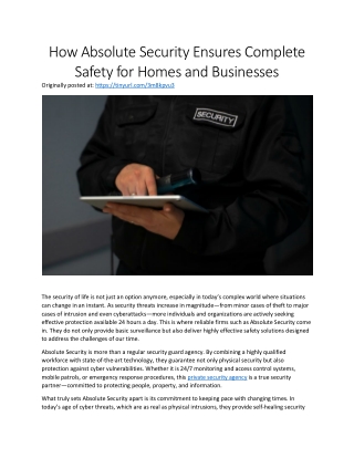 How Absolute Security Ensures Complete Safety for Homes and Businesses