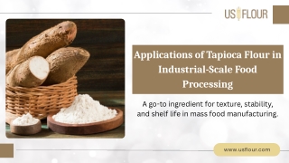 Applications of Tapioca Flour in Industrial-Scale Food Processing.