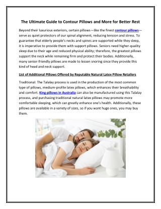 The Ultimate Guide to Contour Pillows and More for Better Rest