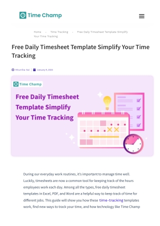 Free Daily Timesheet Template Simplify Your Time Tracking