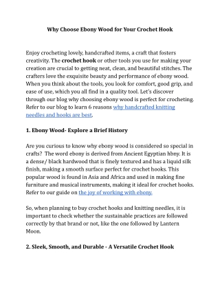Why Choose Ebony Wood for Your Crochet Hook.docx