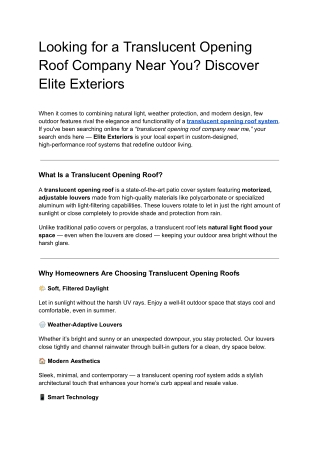 Looking for a Translucent Opening Roof Company Near You_ Discover Elite Exteriors
