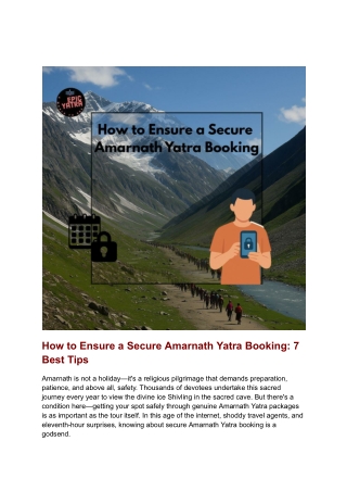 How to Ensure a Secure Amarnath Yatra Booking