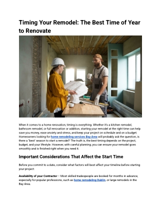 Timing Your Remodel_ The Best Time of Year to Renovate