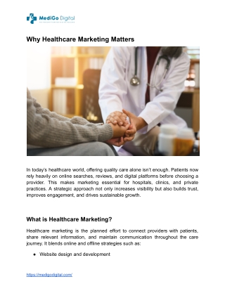 Why Healthcare Marketing Matters