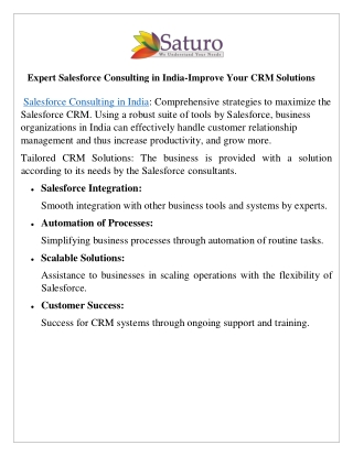 Expert Salesforce Consulting in India