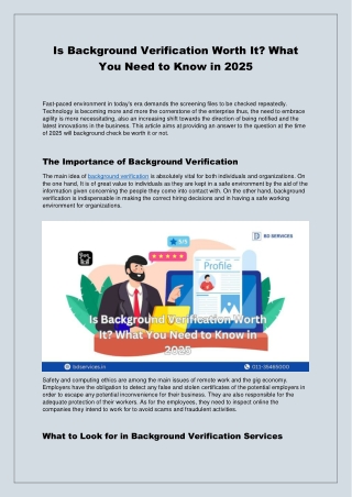 Is Background Verification Worth It? What You Need to Know in 2025
