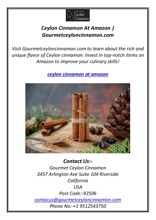 Ceylon Cinnamon At Amazon | Gourmetceyloncinnamon.com