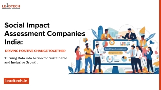 Leading Social Impact Assessment Companies in India: Driving Meaningful Change
