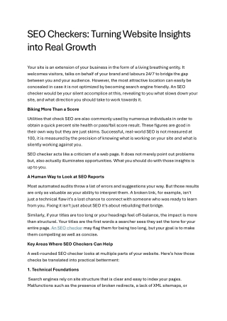 SEO Checkers Turning Website Insights into Real Growth
