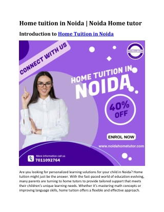 Home tuition in Noida| Noida Home tutor