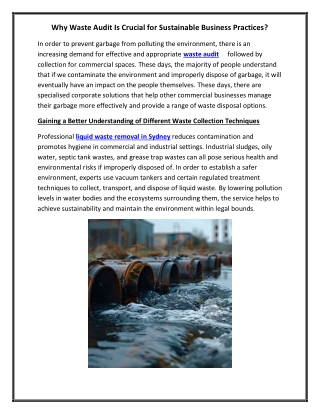 Why Waste Audit Is Crucial for Sustainable Business Practices