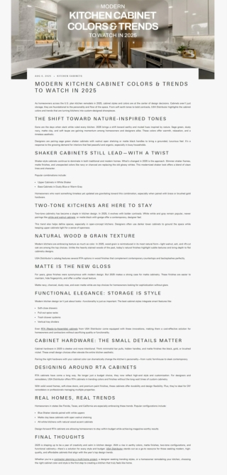 Modern Kitchen Cabinet Colors and Trends to Watch in 2025 - USA Distributor