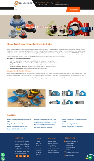 India’s Reliable Hose Barb Union Supplier