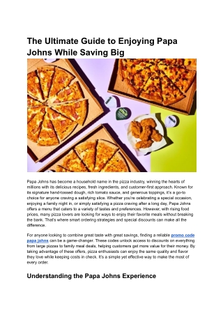 promo code papa johns