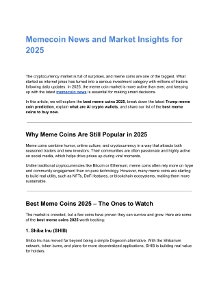 Memecoin News
