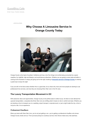 Why Choose A Limousine Service In  Orange County Today