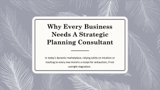 Why Every Business Needs a Strategic Planning Consultant
