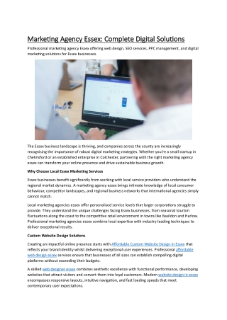 Marketing Agency Essex: Complete Digital Solutions