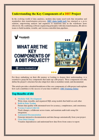 Visualpath DBT Training Online – Data Build Tool Course