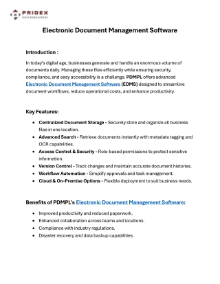 Electronic Document Management Software  .