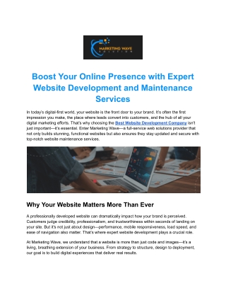 Professional Online Web Development Services