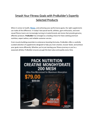 Smash Your Fitness Goals with ProBuilder