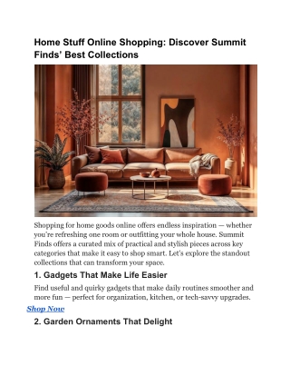 Home Stuff Online Shopping: Discover Summit Finds’ Best Collections
