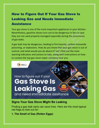 How to Figure Out If Your Gas Stove Is Leaking Gas & Needs Immediate Assistance