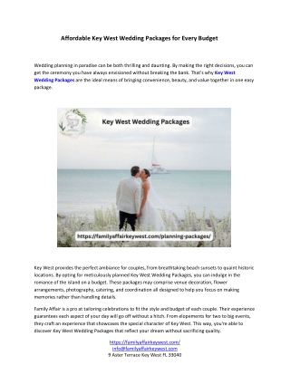 Affordable Key West Wedding Packages to Fit Every Budget