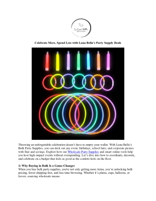 Celebrate More, Spend Less with Luna Bella’s Party Supply Deals