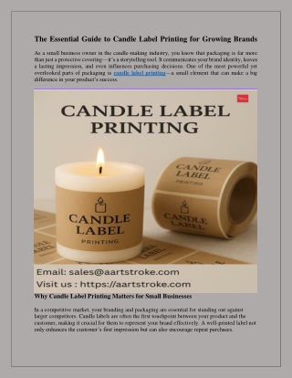 The Essential Guide to Candle Label Printing for Growing Brands