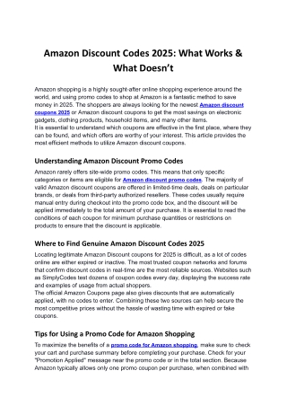 Amazon Discount Codes 2025: What Works & What Doesn’t