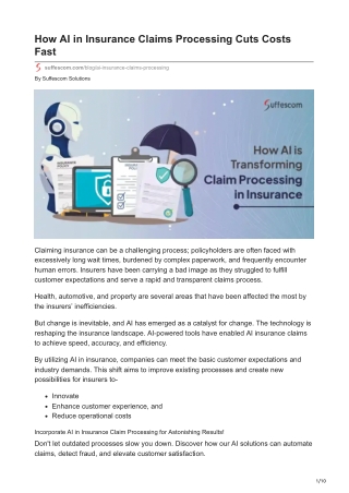 From Weeks to Minutes: How AI is Revolutionizing Insurance Claim Processing